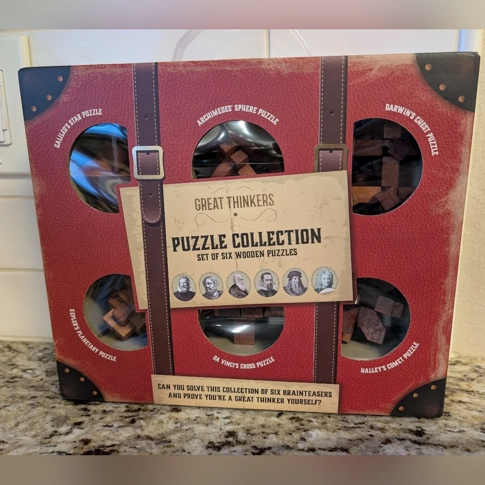 Great Thinkers Puzzle Collection - Set 6 Wooden Puzzles by Professor Puzzle